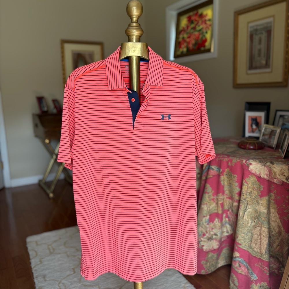 UnderArmour Coral/Navy Polo
**Bundle Any Polo shirts 2 / $25, 3 / $35, 4 / $40**